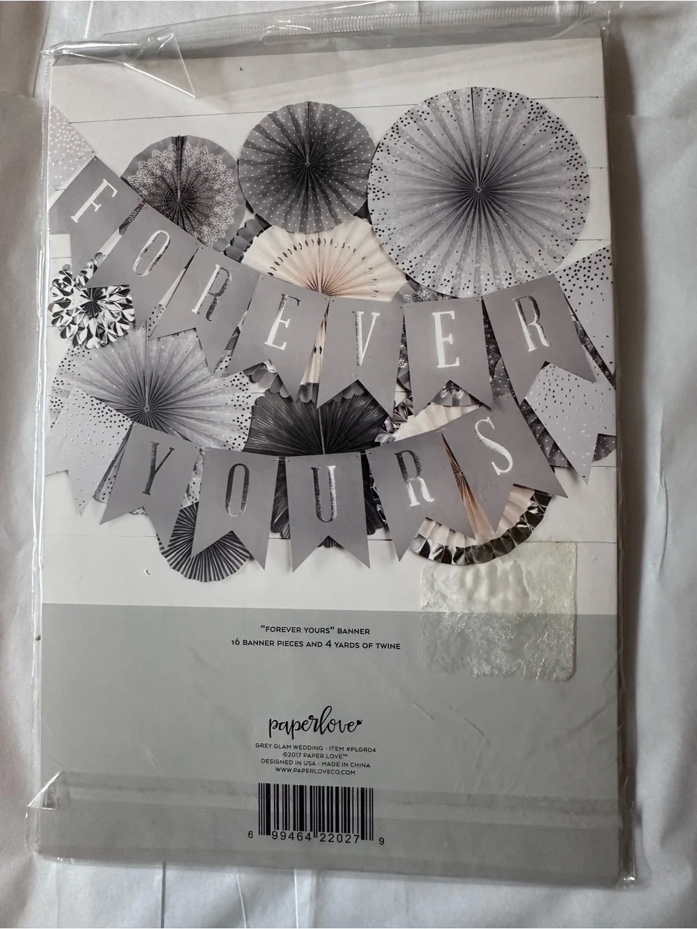 Paperlove Silver 'Forever Yours' Banner & Table Numbers Party Kit